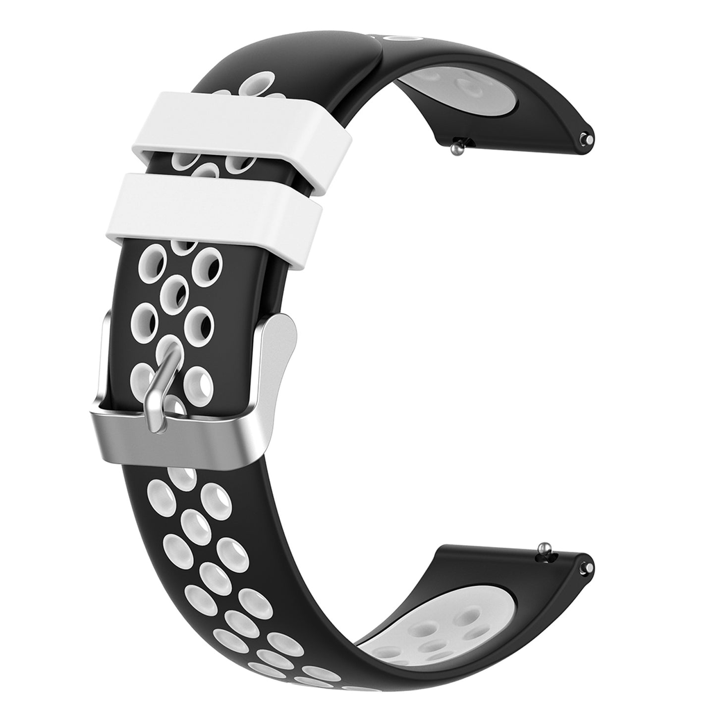 20mm Multiple Holes Breathable Dual Color Silicone Watch Strap Wristband for Huawei Watch GT3 42mm/Samsung Galaxy Watch 42mm