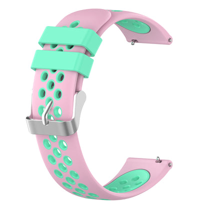 20mm Multiple Holes Breathable Dual Color Silicone Watch Strap Wristband for Huawei Watch GT3 42mm/Samsung Galaxy Watch 42mm