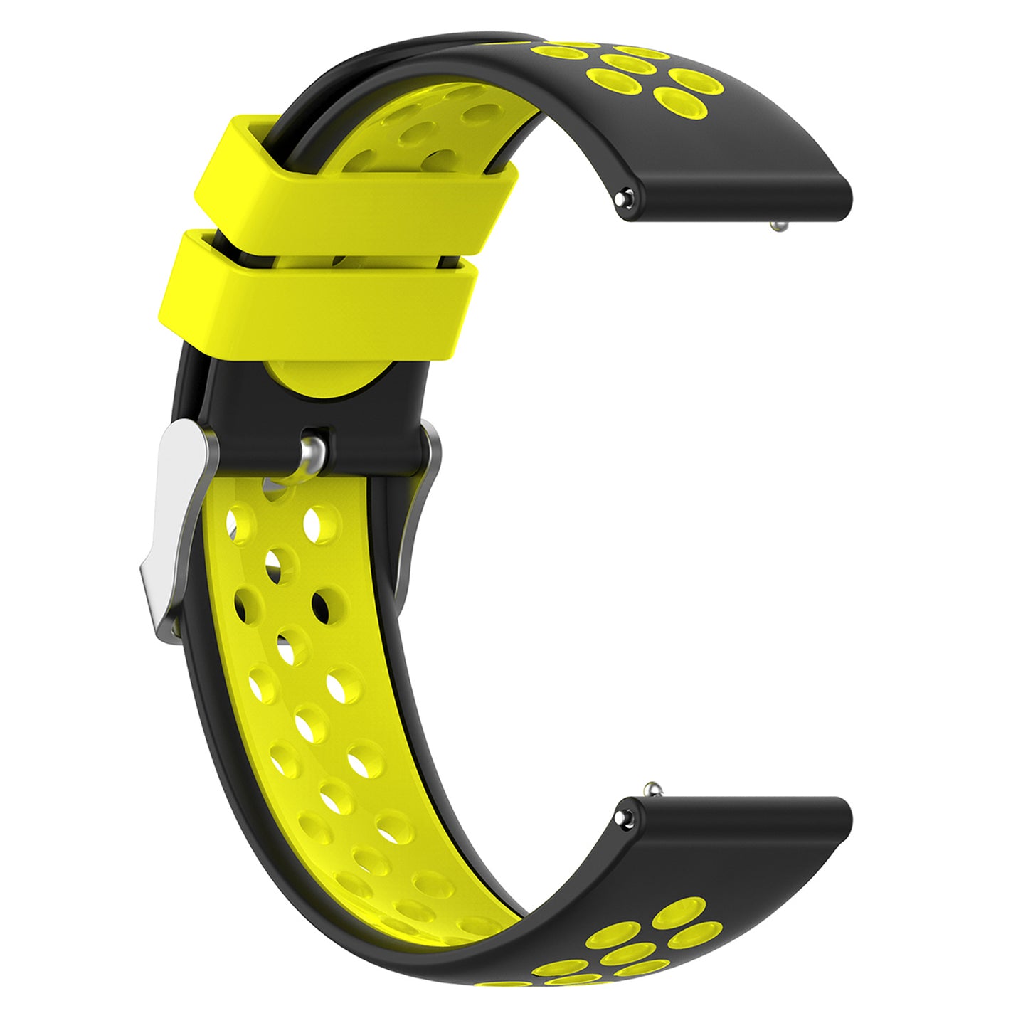 20mm Multiple Holes Breathable Dual Color Silicone Watch Strap Wristband for Huawei Watch GT3 42mm/Samsung Galaxy Watch 42mm