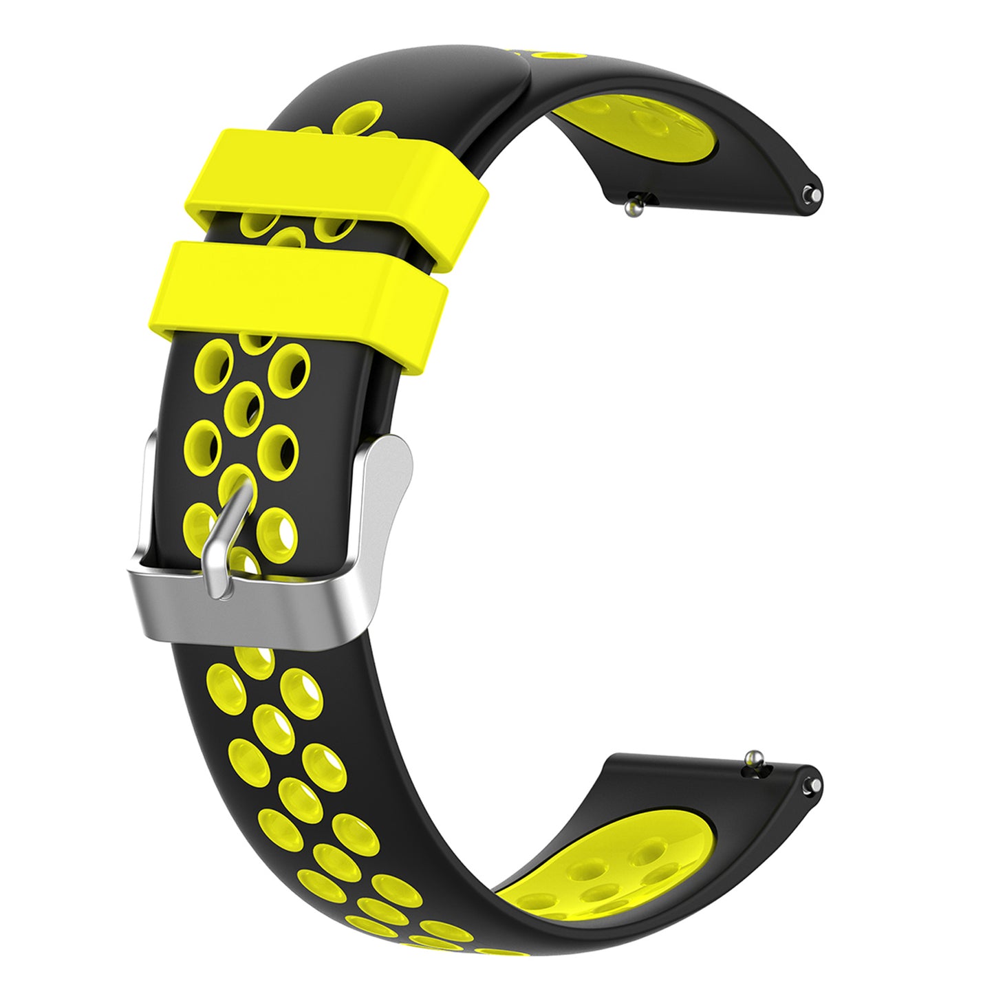 20mm Multiple Holes Breathable Dual Color Silicone Watch Strap Wristband for Huawei Watch GT3 42mm/Samsung Galaxy Watch 42mm