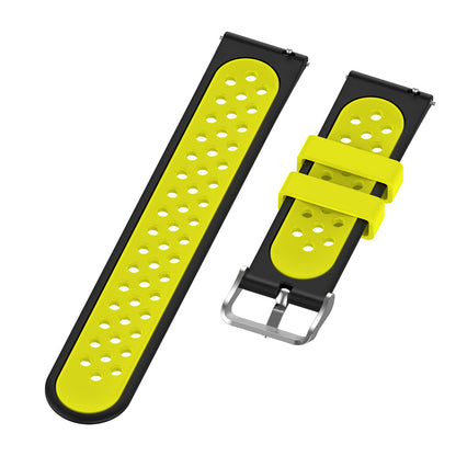 20mm Multiple Holes Breathable Dual Color Silicone Watch Strap Wristband for Huawei Watch GT3 42mm/Samsung Galaxy Watch 42mm