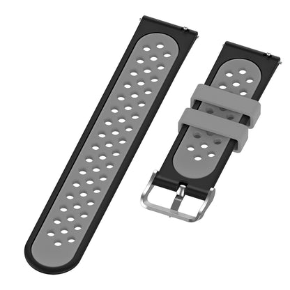 20mm Multiple Holes Breathable Dual Color Silicone Watch Strap Wristband for Huawei Watch GT3 42mm/Samsung Galaxy Watch 42mm