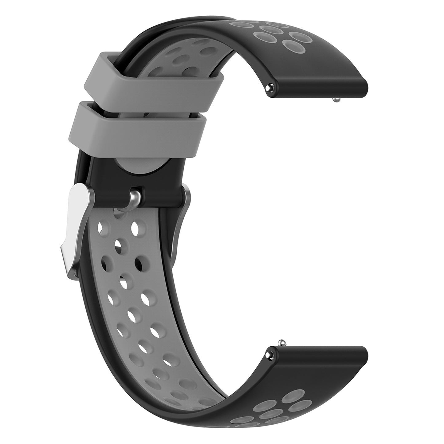 20mm Multiple Holes Breathable Dual Color Silicone Watch Strap Wristband for Huawei Watch GT3 42mm/Samsung Galaxy Watch 42mm