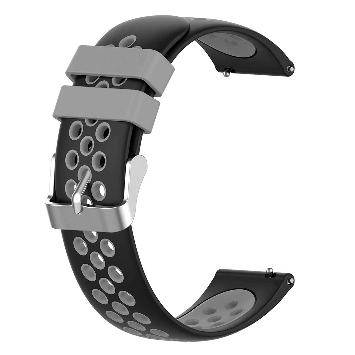 20mm Multiple Holes Breathable Dual Color Silicone Watch Strap Wristband for Huawei Watch GT3 42mm/Samsung Galaxy Watch 42mm