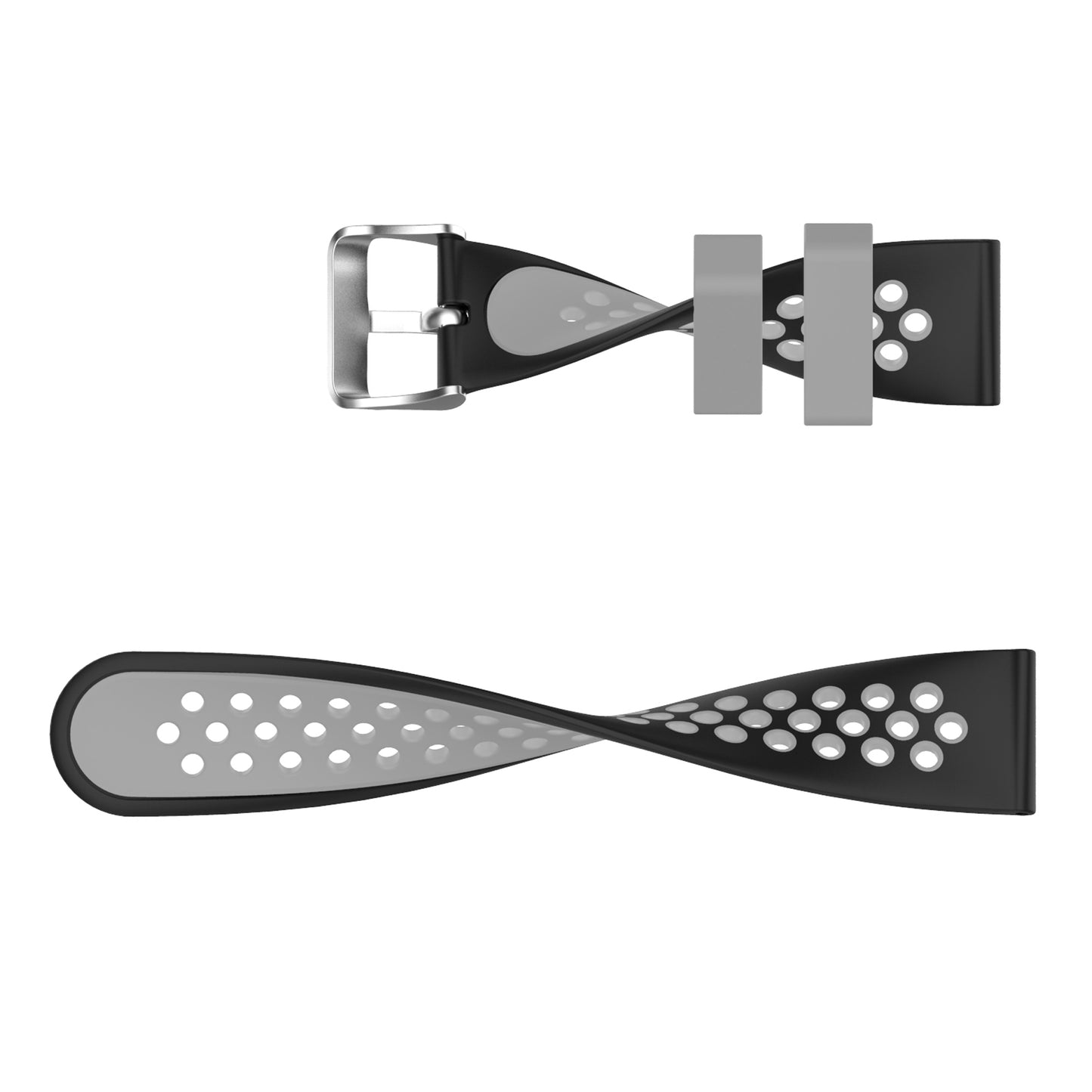 20mm Multiple Holes Breathable Dual Color Silicone Watch Strap Wristband for Huawei Watch GT3 42mm/Samsung Galaxy Watch 42mm