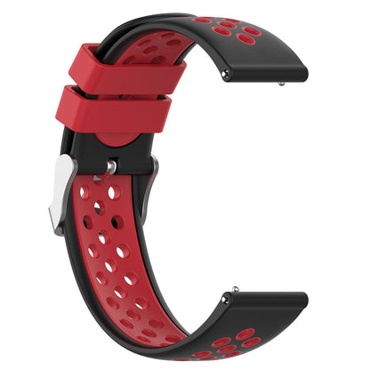 20mm Multiple Holes Breathable Dual Color Silicone Watch Strap Wristband for Huawei Watch GT3 42mm/Samsung Galaxy Watch 42mm