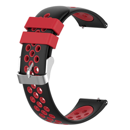20mm Multiple Holes Breathable Dual Color Silicone Watch Strap Wristband for Huawei Watch GT3 42mm/Samsung Galaxy Watch 42mm