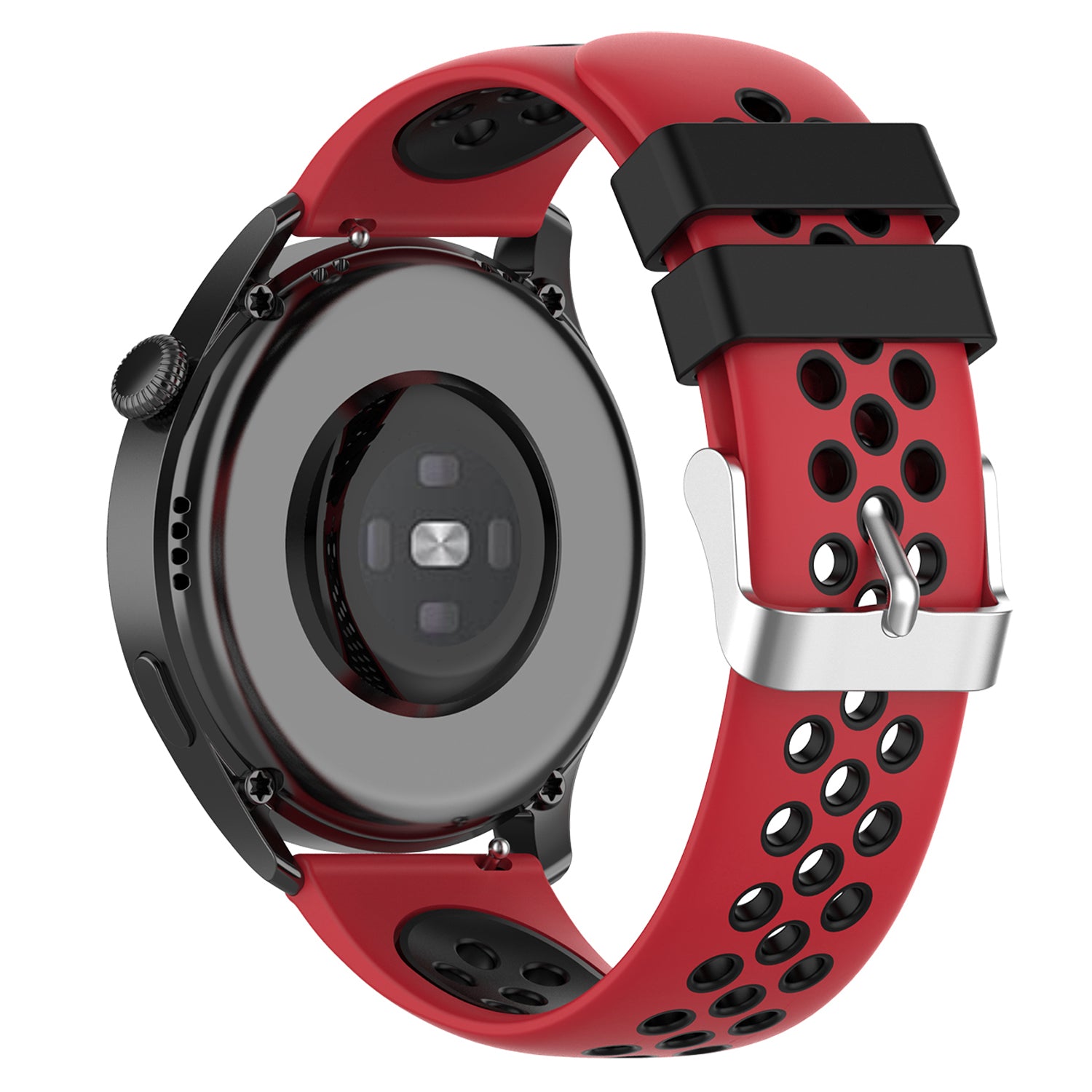 20mm Multiple Holes Breathable Dual Color Silicone Watch Strap Wristband for Huawei Watch GT3 42mm/Samsung Galaxy Watch 42mm