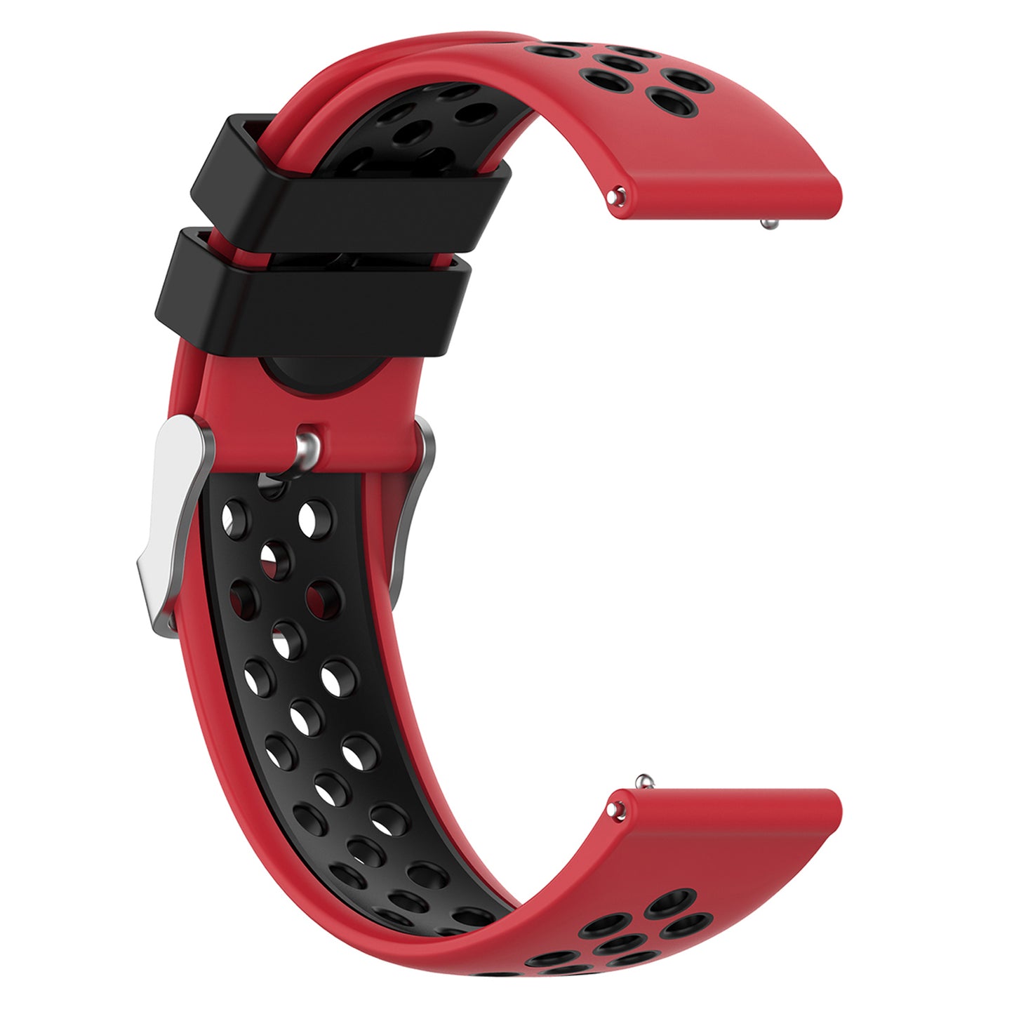 20mm Multiple Holes Breathable Dual Color Silicone Watch Strap Wristband for Huawei Watch GT3 42mm/Samsung Galaxy Watch 42mm