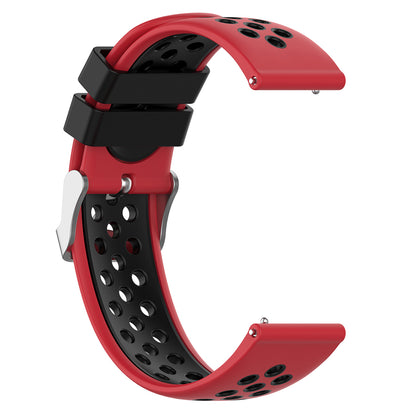20mm Multiple Holes Breathable Dual Color Silicone Watch Strap Wristband for Huawei Watch GT3 42mm/Samsung Galaxy Watch 42mm