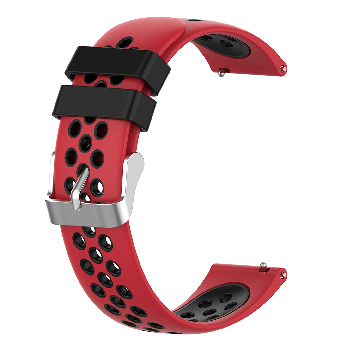 20mm Multiple Holes Breathable Dual Color Silicone Watch Strap Wristband for Huawei Watch GT3 42mm/Samsung Galaxy Watch 42mm