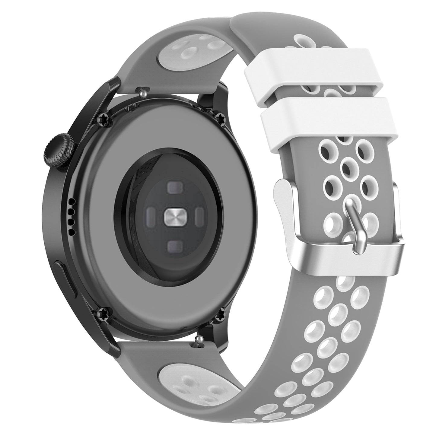 20mm Multiple Holes Breathable Dual Color Silicone Watch Strap Wristband for Huawei Watch GT3 42mm/Samsung Galaxy Watch 42mm
