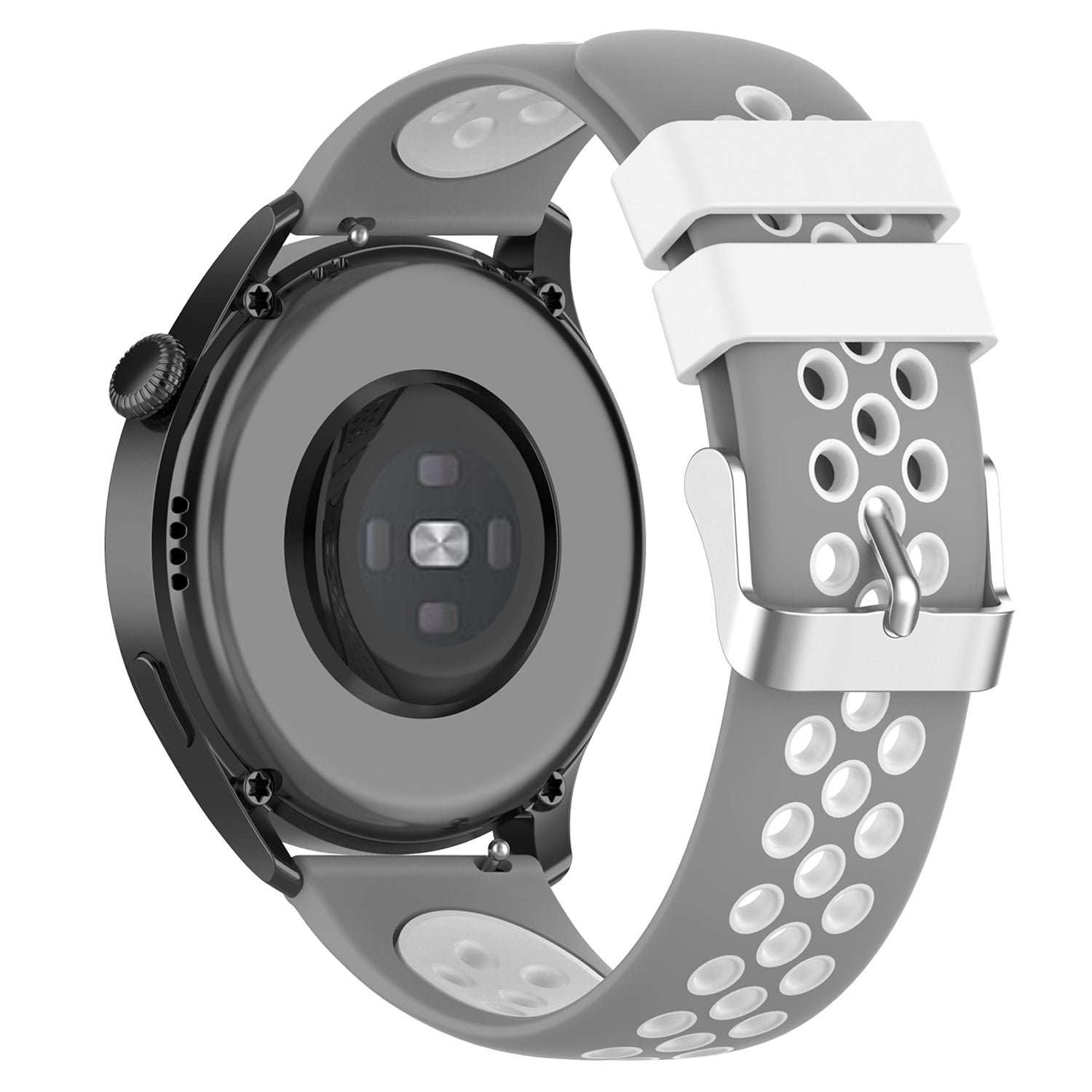 20mm Multiple Holes Breathable Dual Color Silicone Watch Strap Wristband for Huawei Watch GT3 42mm/Samsung Galaxy Watch 42mm