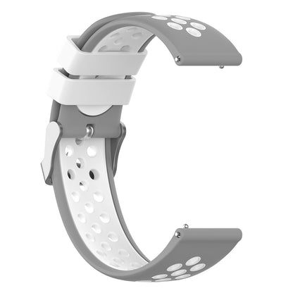 20mm Multiple Holes Breathable Dual Color Silicone Watch Strap Wristband for Huawei Watch GT3 42mm/Samsung Galaxy Watch 42mm