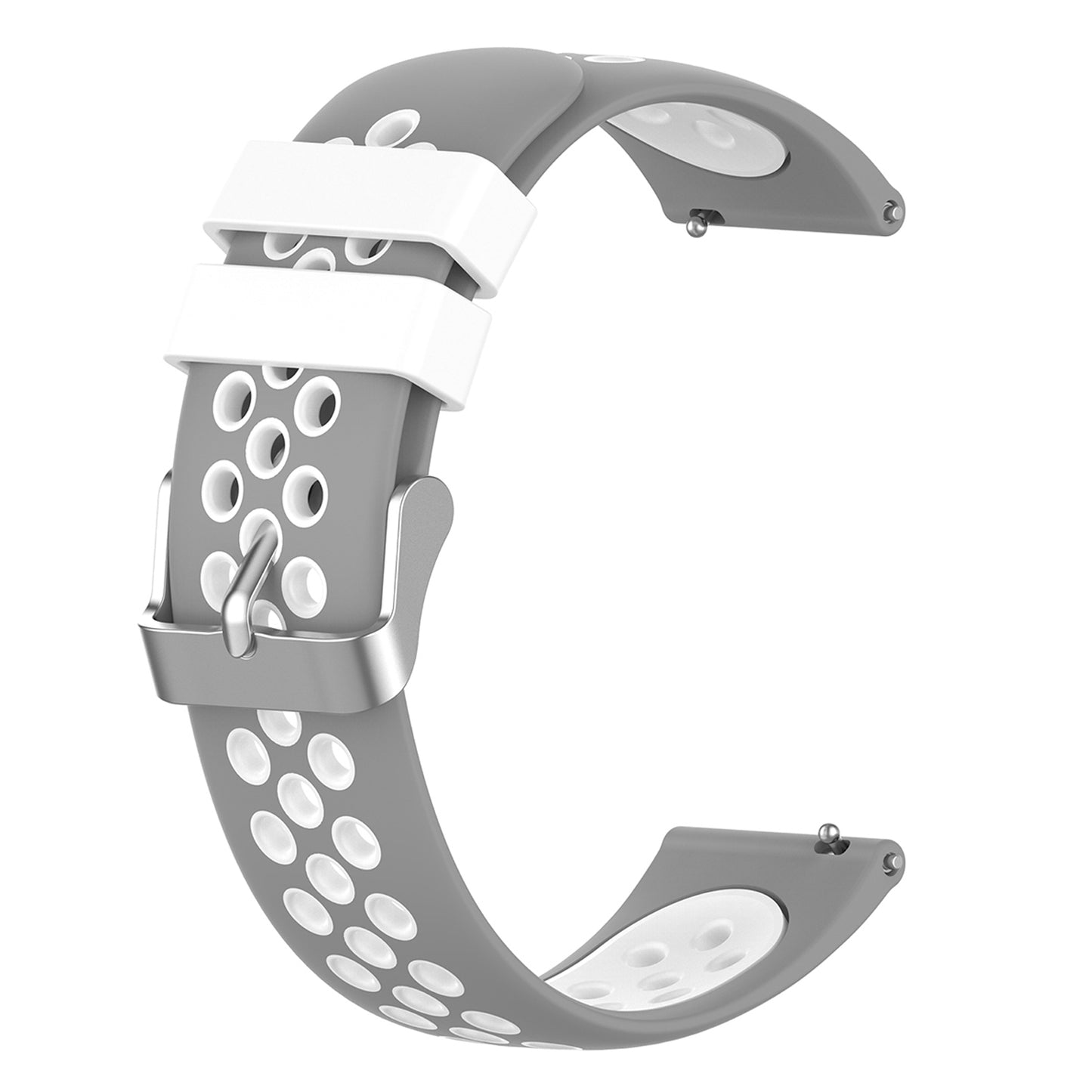 20mm Multiple Holes Breathable Dual Color Silicone Watch Strap Wristband for Huawei Watch GT3 42mm/Samsung Galaxy Watch 42mm