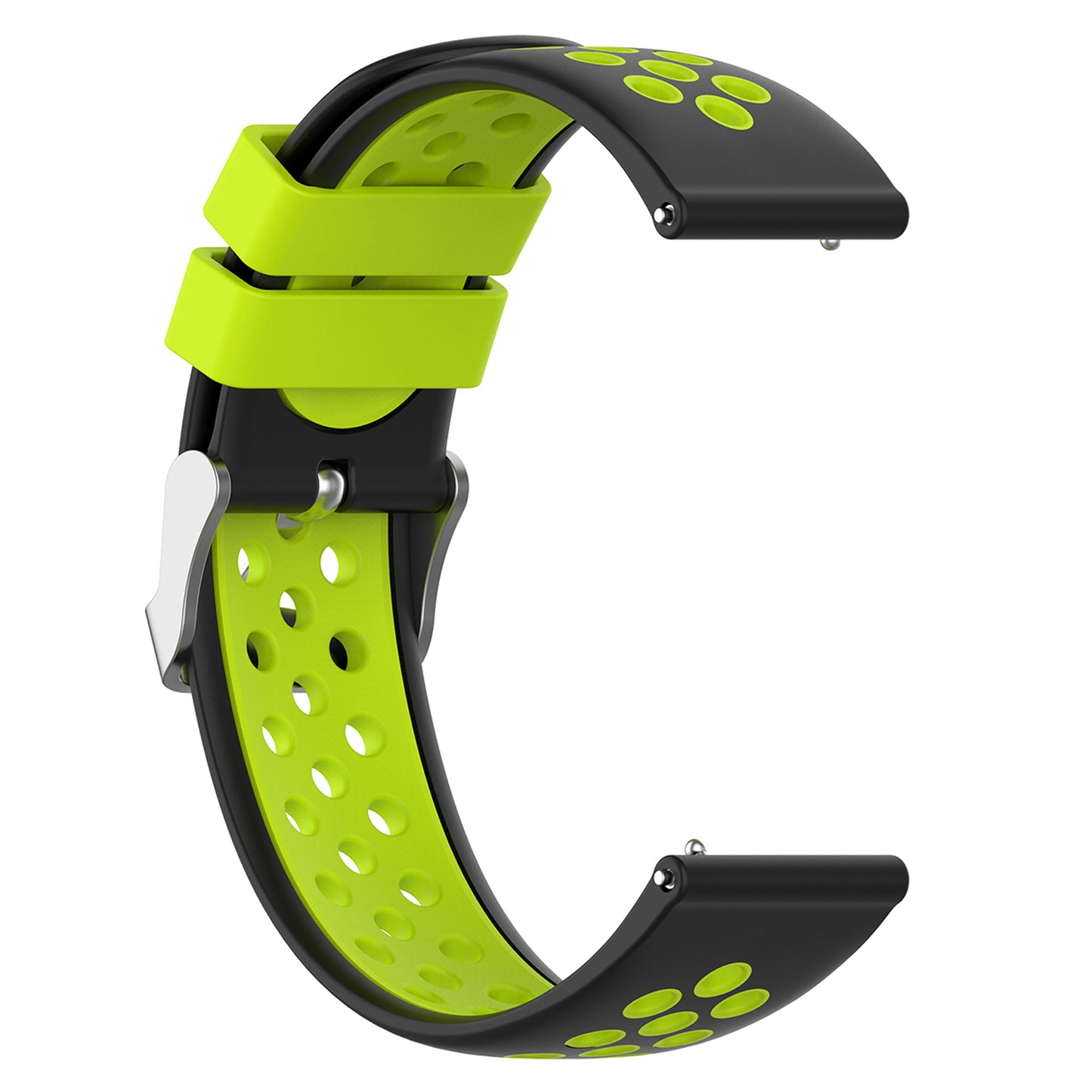 20mm Multiple Holes Breathable Dual Color Silicone Watch Strap Wristband for Huawei Watch GT3 42mm/Samsung Galaxy Watch 42mm