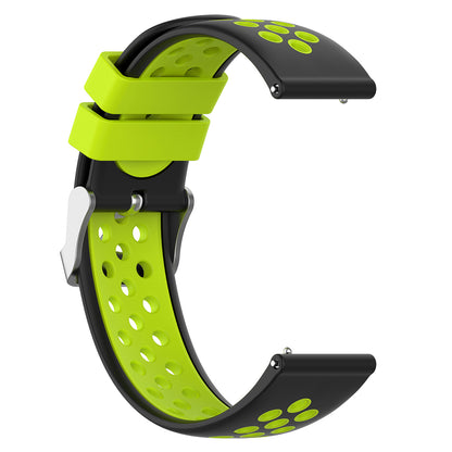 20mm Multiple Holes Breathable Dual Color Silicone Watch Strap Wristband for Huawei Watch GT3 42mm/Samsung Galaxy Watch 42mm