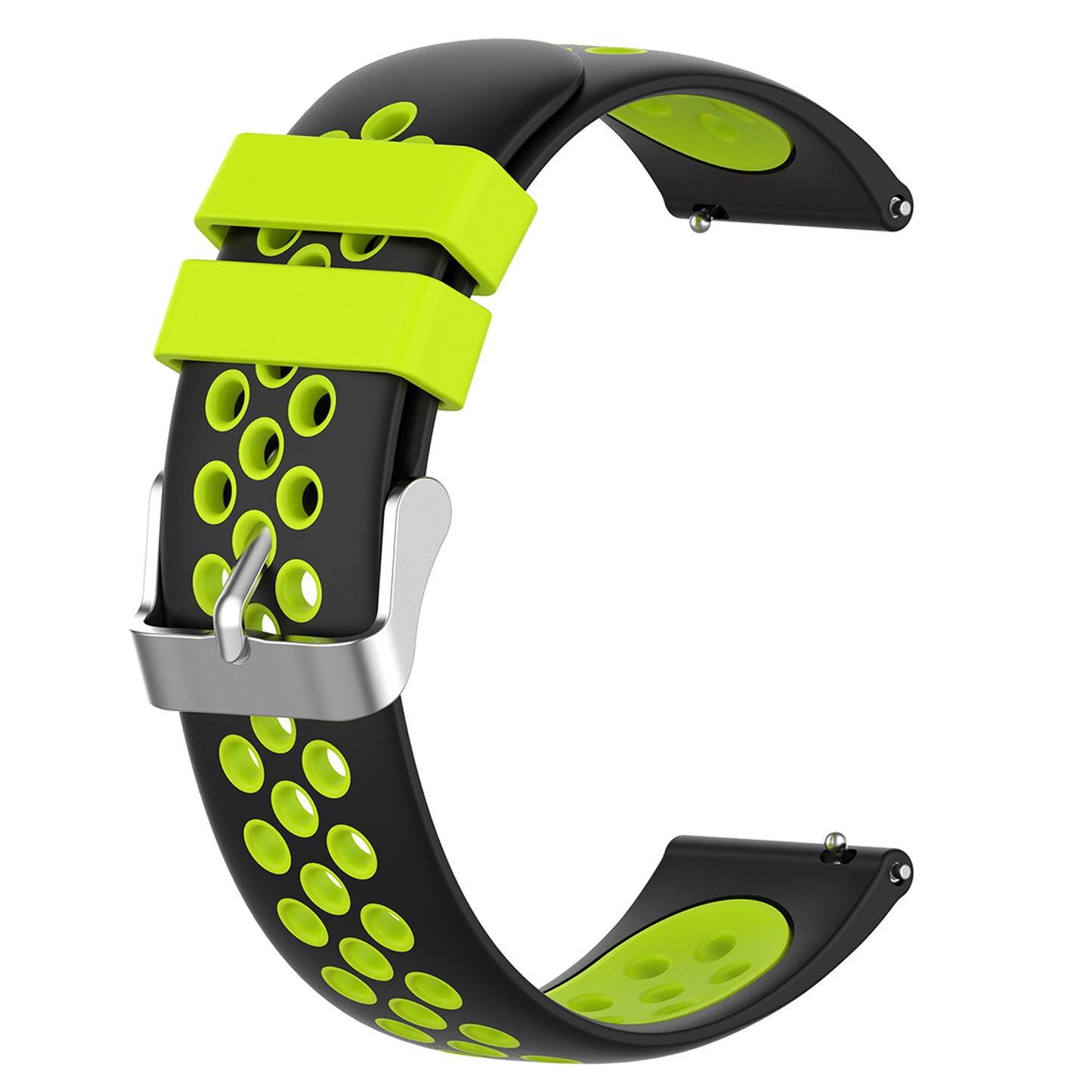 20mm Multiple Holes Breathable Dual Color Silicone Watch Strap Wristband for Huawei Watch GT3 42mm/Samsung Galaxy Watch 42mm