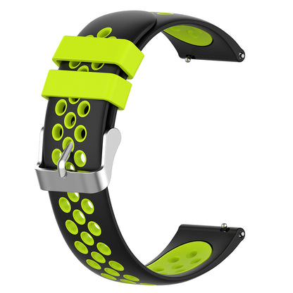 20mm Multiple Holes Breathable Dual Color Silicone Watch Strap Wristband for Huawei Watch GT3 42mm/Samsung Galaxy Watch 42mm