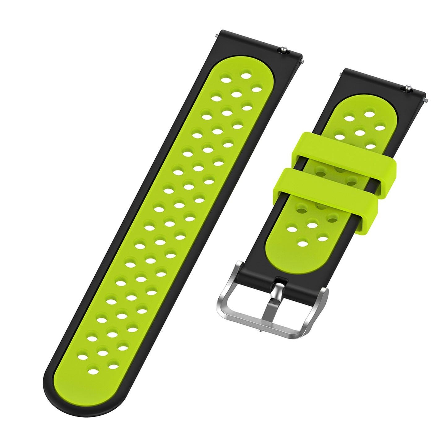 20mm Multiple Holes Breathable Dual Color Silicone Watch Strap Wristband for Huawei Watch GT3 42mm/Samsung Galaxy Watch 42mm