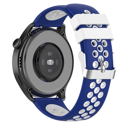 20mm Multiple Holes Breathable Dual Color Silicone Watch Strap Wristband for Huawei Watch GT3 42mm/Samsung Galaxy Watch 42mm