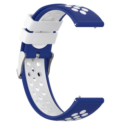 20mm Multiple Holes Breathable Dual Color Silicone Watch Strap Wristband for Huawei Watch GT3 42mm/Samsung Galaxy Watch 42mm