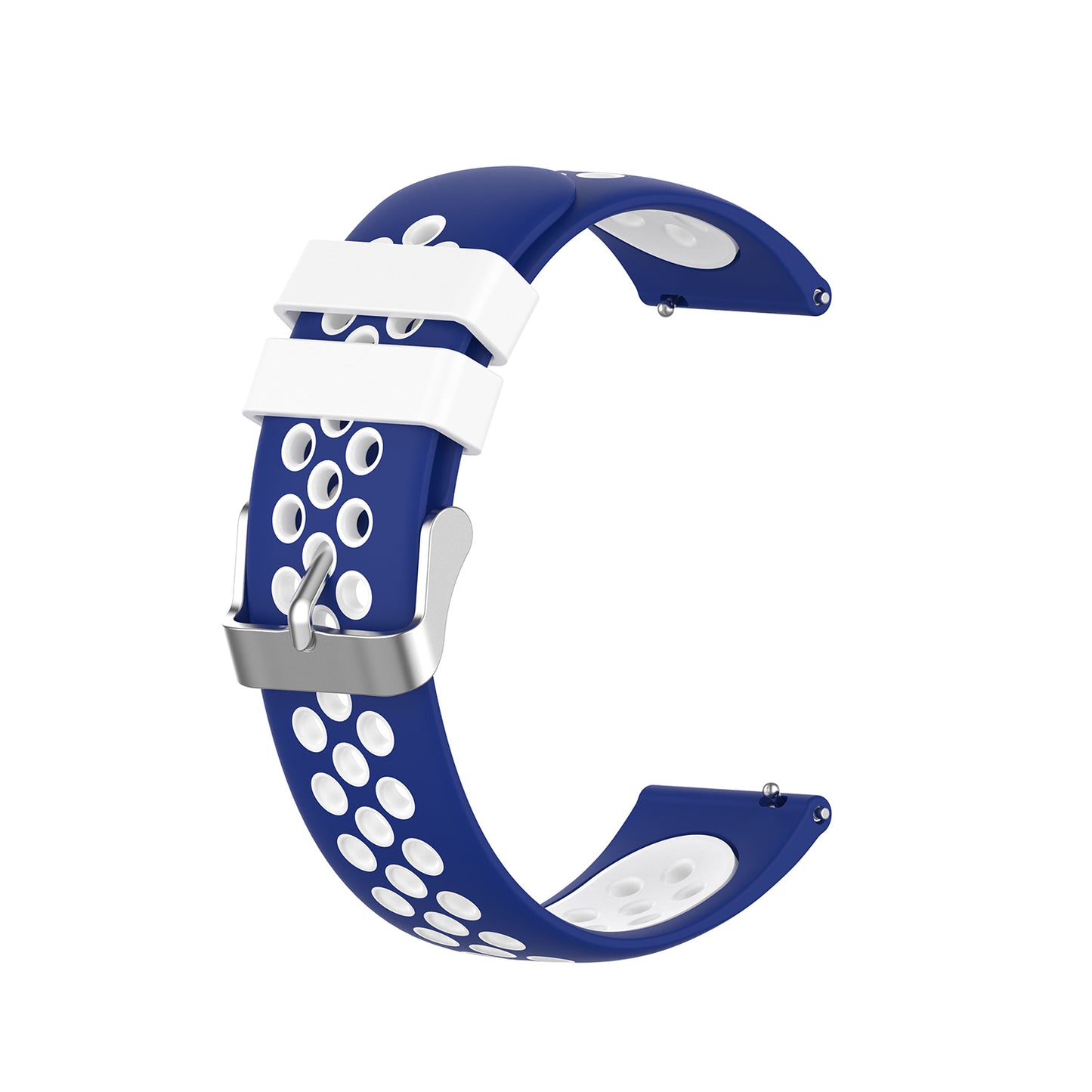 20mm Multiple Holes Breathable Dual Color Silicone Watch Strap Wristband for Huawei Watch GT3 42mm/Samsung Galaxy Watch 42mm