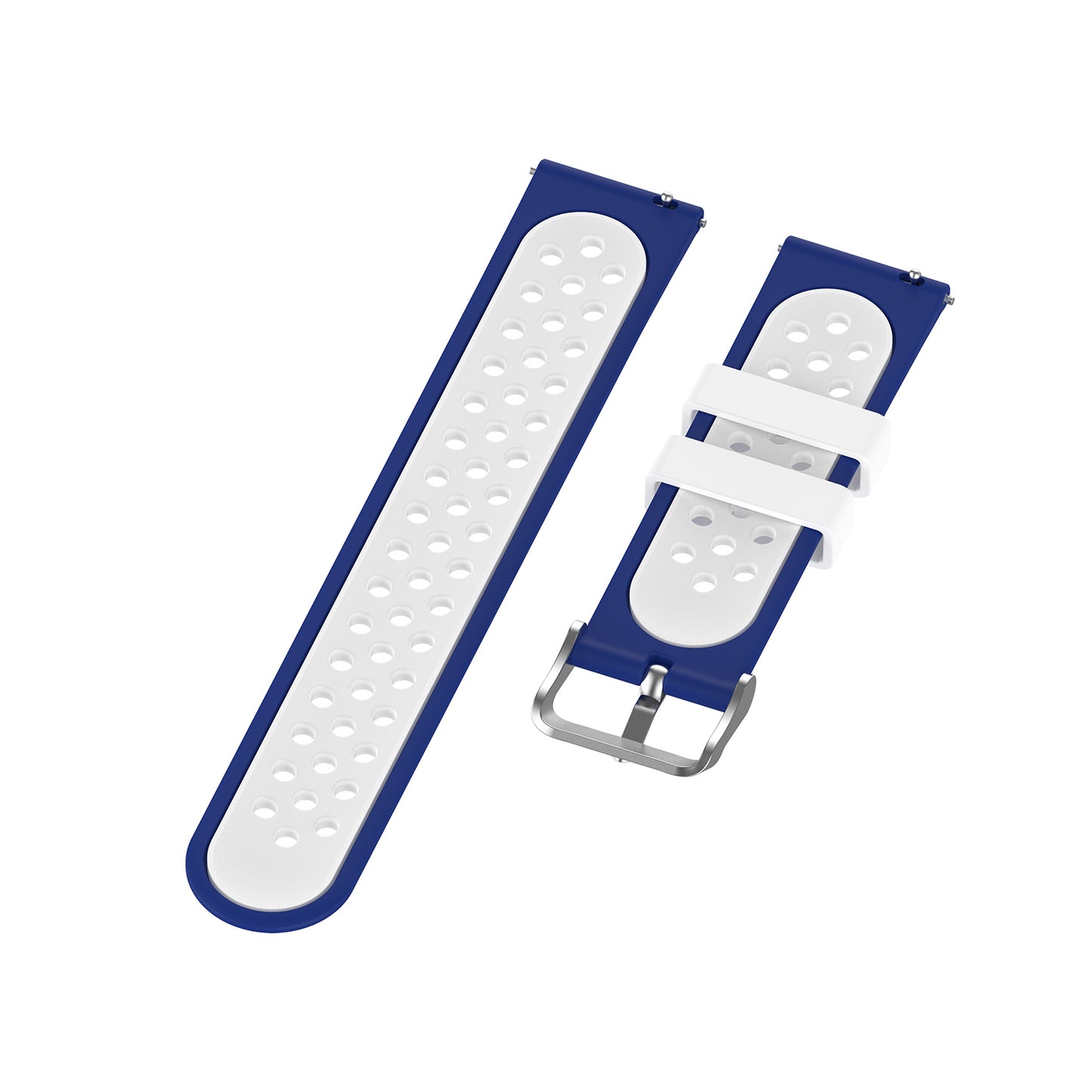20mm Multiple Holes Breathable Dual Color Silicone Watch Strap Wristband for Huawei Watch GT3 42mm/Samsung Galaxy Watch 42mm
