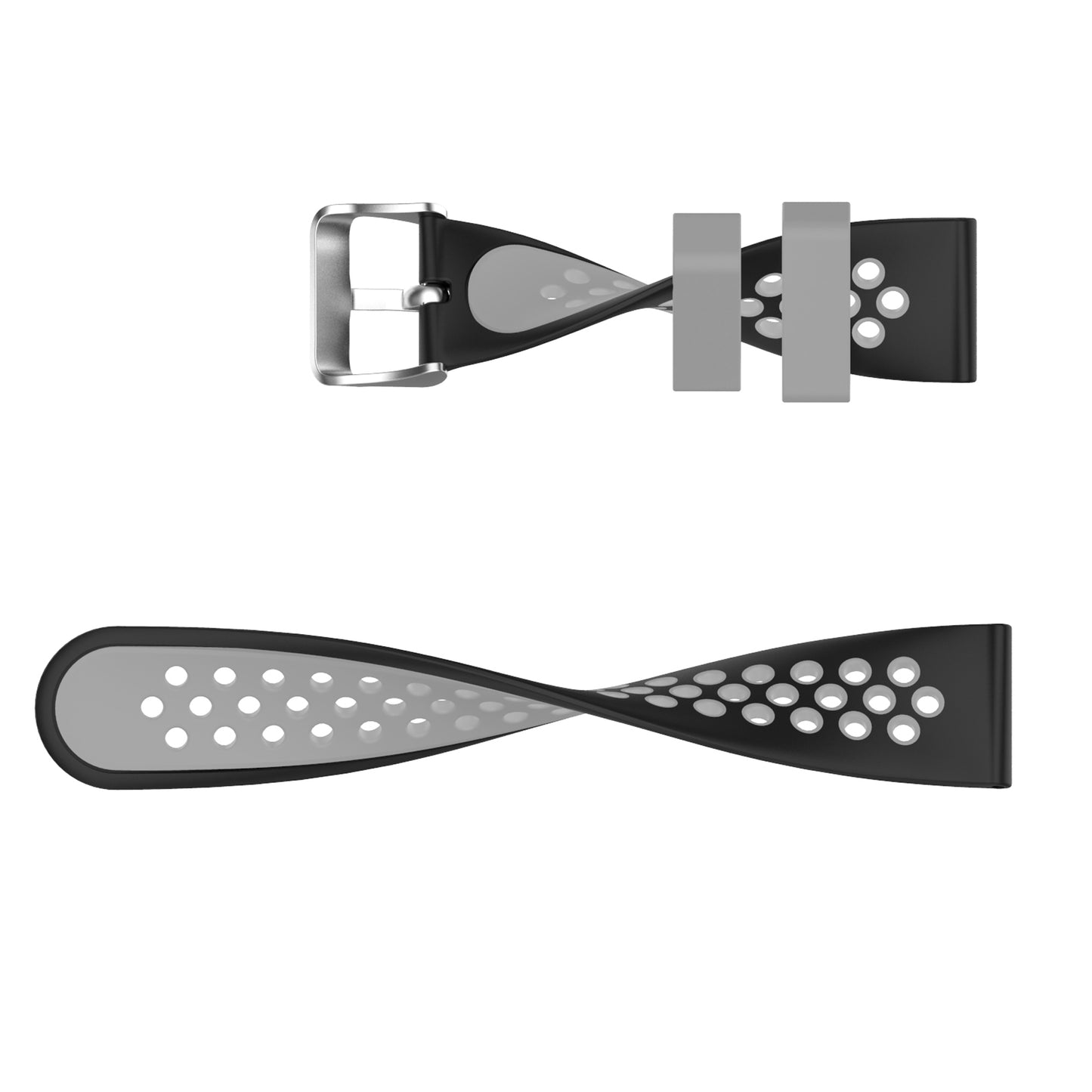 20mm Multiple Holes Breathable Dual Color Silicone Watch Strap Wristband for Huawei Watch GT3 42mm/Samsung Galaxy Watch 42mm
