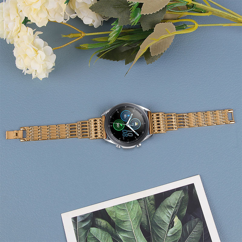 22mm Hollow Design Rhinestone Smart Watch Strap Replacement Band for Samsung Galaxy Watch3 45mm/Galaxy Watch 46mm