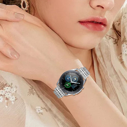 22mm Hollow Design Rhinestone Smart Watch Strap Replacement Band for Samsung Galaxy Watch3 45mm/Galaxy Watch 46mm