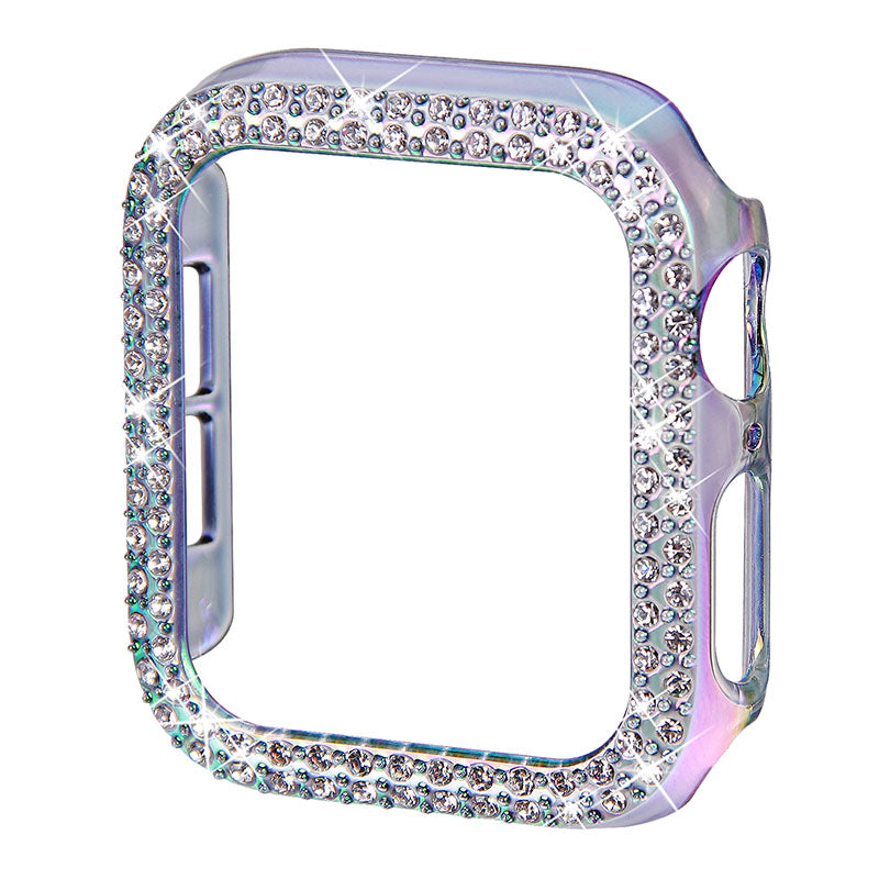 Rhinestone Decor Anti-scratch PC Watch Edge Case Protective Cover for Apple Watch Series 4 / 5 / 6 44mm / SE 44mm / SE (2022) 44mm