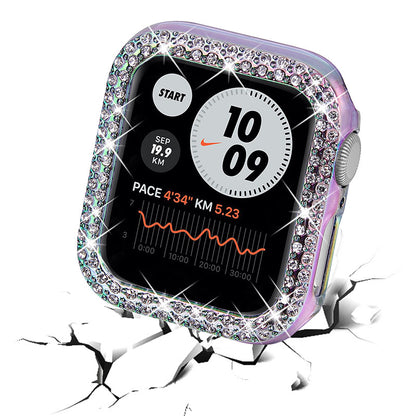 Rhinestone Decor Anti-scratch PC Watch Edge Case Protective Cover for Apple Watch Series 4 / 5 / 6 44mm / SE 44mm / SE (2022) 44mm