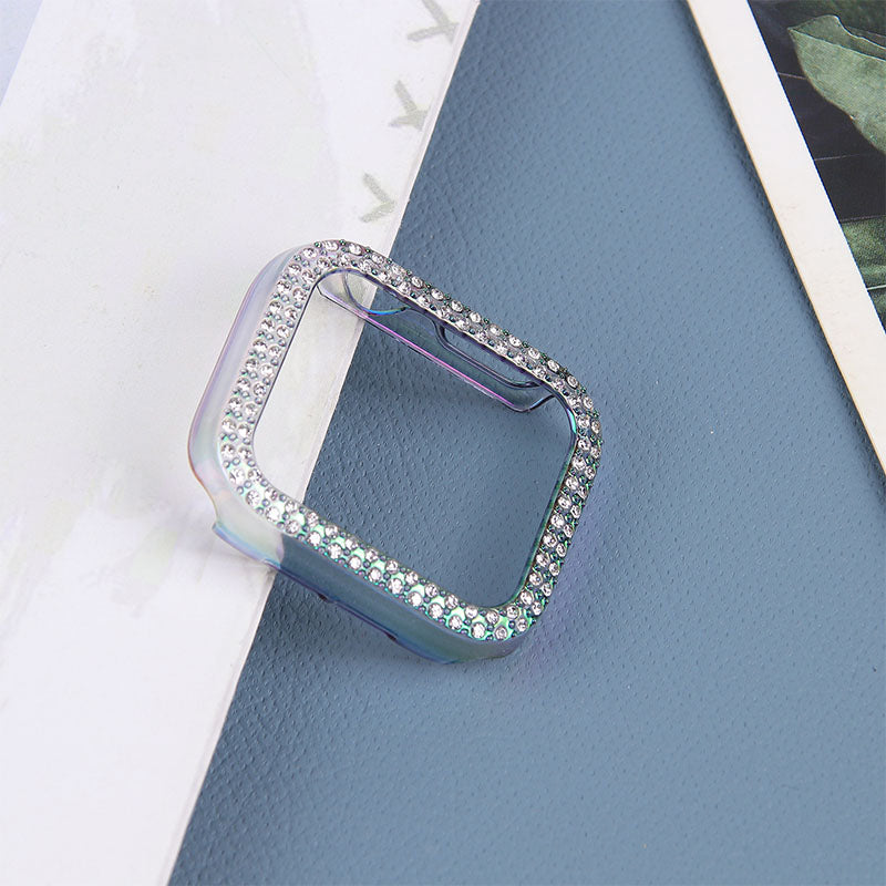 Rhinestone Decor Anti-scratch PC Watch Edge Case Protective Cover for Apple Watch Series 4 / 5 / 6 44mm / SE 44mm / SE (2022) 44mm