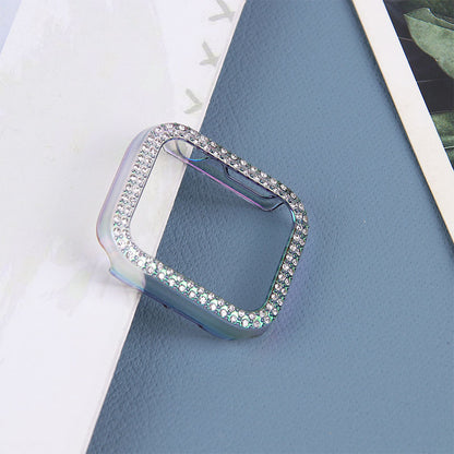Rhinestone Decor Anti-scratch PC Watch Edge Case Protective Cover for Apple Watch Series 4 / 5 / 6 44mm / SE 44mm / SE (2022) 44mm