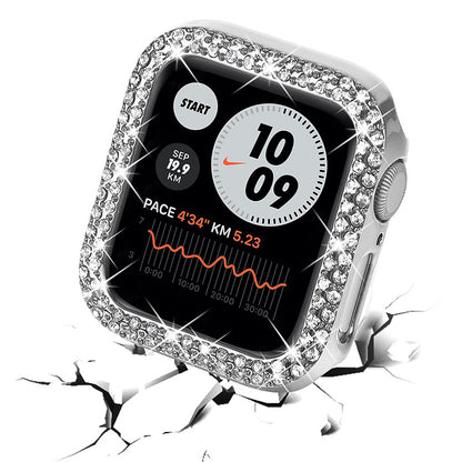 Rhinestone Decor Anti-scratch PC Watch Edge Case Protective Cover for Apple Watch Series 4 / 5 / 6 44mm / SE 44mm / SE (2022) 44mm