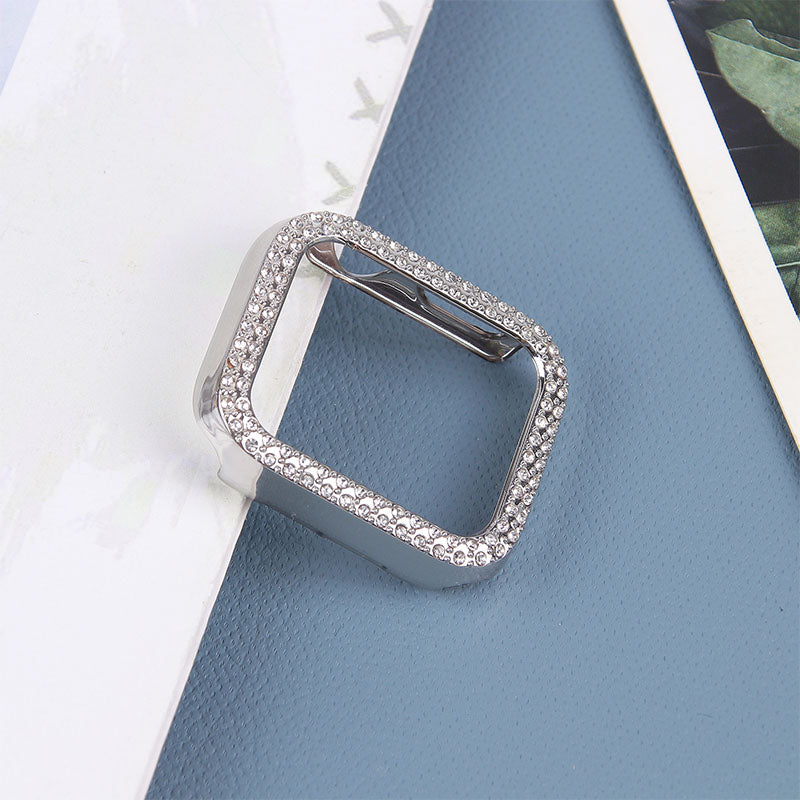 Rhinestone Decor Anti-scratch PC Watch Edge Case Protective Cover for Apple Watch Series 4 / 5 / 6 44mm / SE 44mm / SE (2022) 44mm