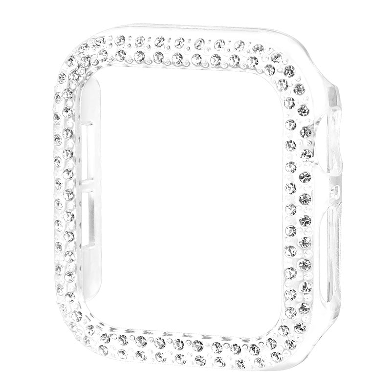 Rhinestone Decor Anti-scratch PC Watch Edge Case Protective Cover for Apple Watch Series 4 / 5 / 6 44mm / SE 44mm / SE (2022) 44mm