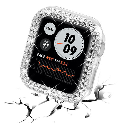 Rhinestone Decor Anti-scratch PC Watch Edge Case Protective Cover for Apple Watch Series 4 / 5 / 6 44mm / SE 44mm / SE (2022) 44mm