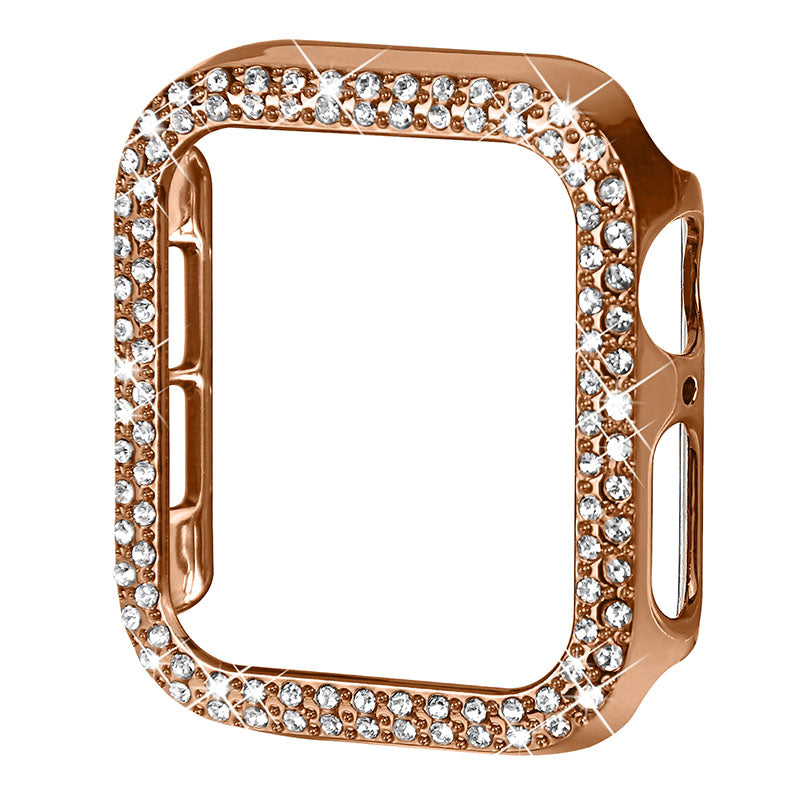 Rhinestone Decor Anti-scratch PC Watch Edge Case Protective Cover for Apple Watch Series 4 / 5 / 6 44mm / SE 44mm / SE (2022) 44mm