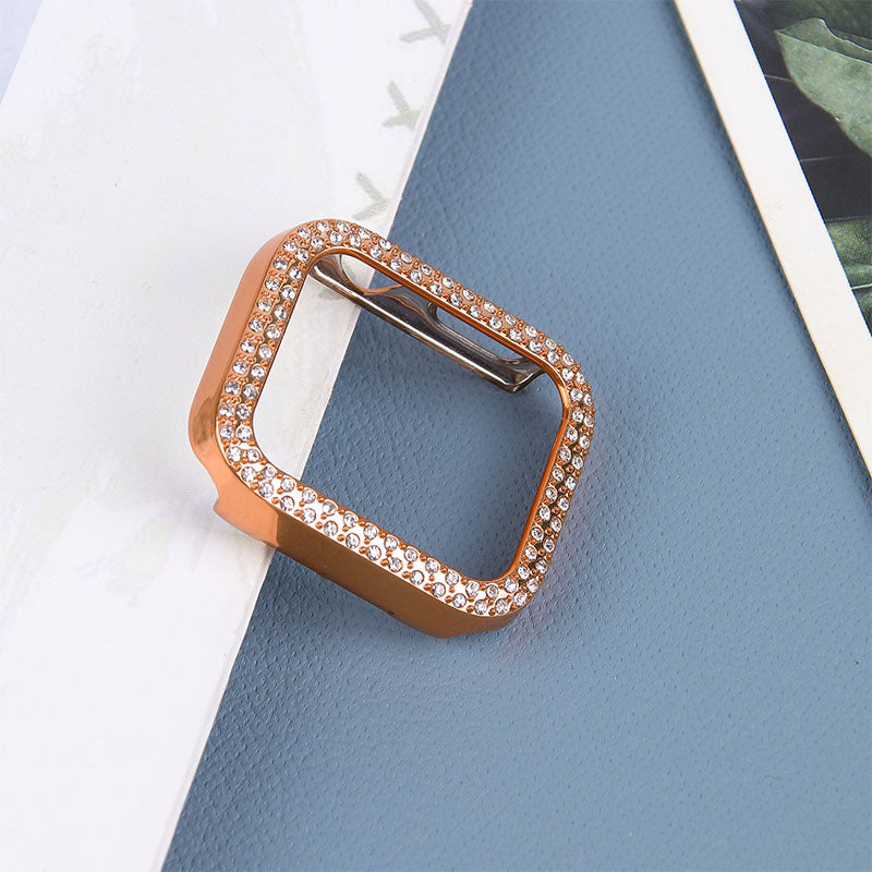 Rhinestone Decor Anti-scratch PC Watch Edge Case Protective Cover for Apple Watch Series 4 / 5 / 6 44mm / SE 44mm / SE (2022) 44mm