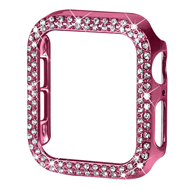 Rhinestone Decor Anti-scratch PC Watch Edge Case Protective Cover for Apple Watch Series 4 / 5 / 6 44mm / SE 44mm / SE (2022) 44mm