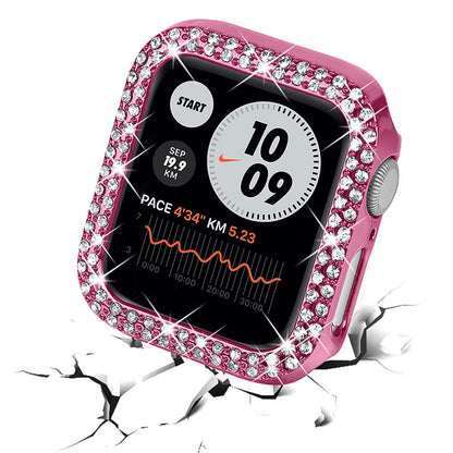 Rhinestone Decor Anti-scratch PC Watch Edge Case Protective Cover for Apple Watch Series 4 / 5 / 6 44mm / SE 44mm / SE (2022) 44mm