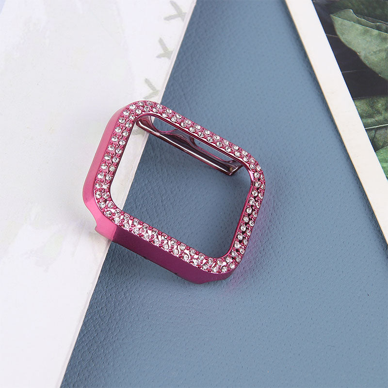 Rhinestone Decor Anti-scratch PC Watch Edge Case Protective Cover for Apple Watch Series 4 / 5 / 6 44mm / SE 44mm / SE (2022) 44mm