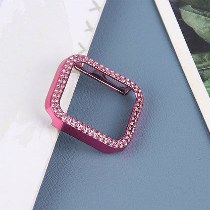 Rhinestone Decor Anti-scratch PC Watch Edge Case Protective Cover for Apple Watch Series 4 / 5 / 6 44mm / SE 44mm / SE (2022) 44mm