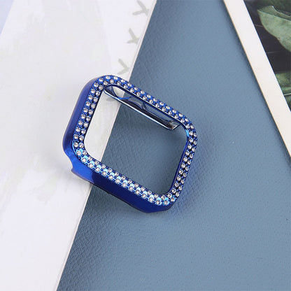 Rhinestone Decor Anti-scratch PC Watch Edge Case Protective Cover for Apple Watch Series 4 / 5 / 6 44mm / SE 44mm / SE (2022) 44mm