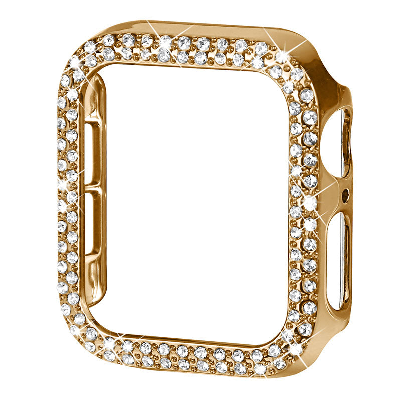 Rhinestone Decor Anti-scratch PC Watch Edge Case Protective Cover for Apple Watch Series 4 / 5 / 6 44mm / SE 44mm / SE (2022) 44mm