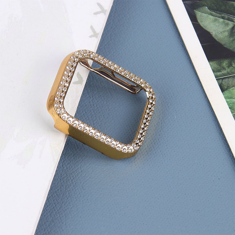 Rhinestone Decor Anti-scratch PC Watch Edge Case Protective Cover for Apple Watch Series 4 / 5 / 6 44mm / SE 44mm / SE (2022) 44mm