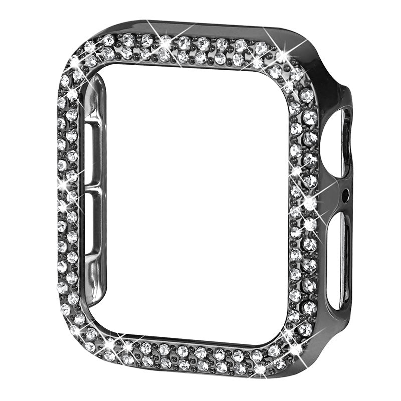 Rhinestone Decor Anti-scratch PC Watch Edge Case Protective Cover for Apple Watch Series 4 / 5 / 6 44mm / SE 44mm / SE (2022) 44mm