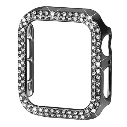 Rhinestone Decor Anti-scratch PC Watch Edge Case Protective Cover for Apple Watch Series 4 / 5 / 6 44mm / SE 44mm / SE (2022) 44mm